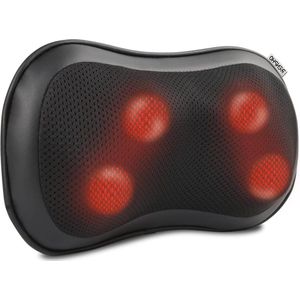 Neck and Back Shiatsu Massage Pillow with Warmth - Deep Kneading Massager - 3 Speeds for Muscle Shoulder Relaxation - Home Office Car Use