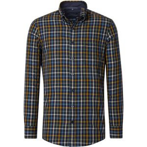 CASA MODA - Sport Comfort Fit Overhemd - Blauw Geruit - Strijkvriendelijk