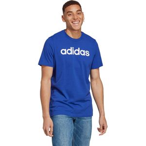 adidas Sportswear Essentials Single Jersey Linear Geborduurd Logo T-shirt - Heren - Blauw- L