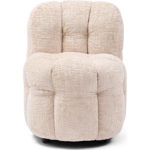 Riviera Maison Arosa Swivel Dining Chair Natural - Polyester, Beukenhout - Natural - 77.0x66.0x91.0 cm