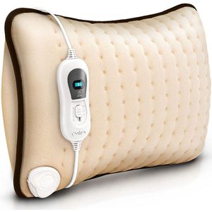 Sinnlein Verwarmingskussen Beige elektrisch met vulling 100 W voor rug, schouders, nek, buik | warmtekussen met 3 temperatuurniveaus & automatische uitschakeling