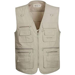 Multifunctionele Outdoor Bodywarmer voor Mannen - Lichtgewicht Zomer Vest met Meerdere Zakjes voor Safari, Werk, Vissen, Jagen, Trekking en Sneldrogende Ademend Jack