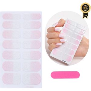 GUAPÀ® Nagelstickers & Nail wraps 16 pcs | Nail Art | Nagel Folie | Diverse kleuren Nail Wrap | 16 Nagelstickers Wit | Nail Wraps Stickers | Gellak Nagel Wraps | 16 nagel wrap stickers Babyboom Pink