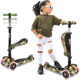 Hurtle - Kinderstep - Opvouwbaar - Camouflage - Antislip Platform - LED Wielen