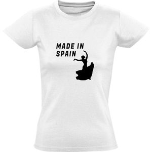 Made in Spain Dames t-shirt | Spanje | Spaans | Madrid | salsa | salsadansen  | grappig | cadeau | Wit