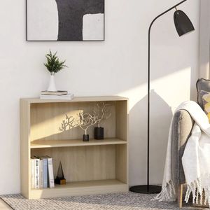 vidaXL Boekenkast 80x24x75 cm spaanplaat sonoma eikenkleurig