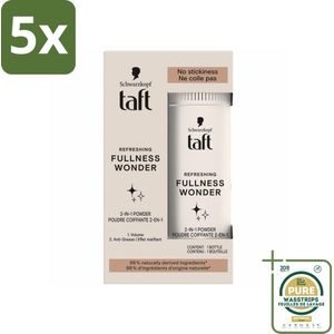 5 x Taft - Refreshing Fullness Wonder - Volumepoeder - Volume & Anti-Grease - 10 gr - Grootverpakking - Haarpoeder - Volume - Textuur - Frisheid - Vegan