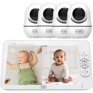 B-Care Sparkle Ultimate - Babyfoon Met 4 Camera´s - 7.0 Inch HD Baby Monitor - Split Screen - Zonder Wifi en App