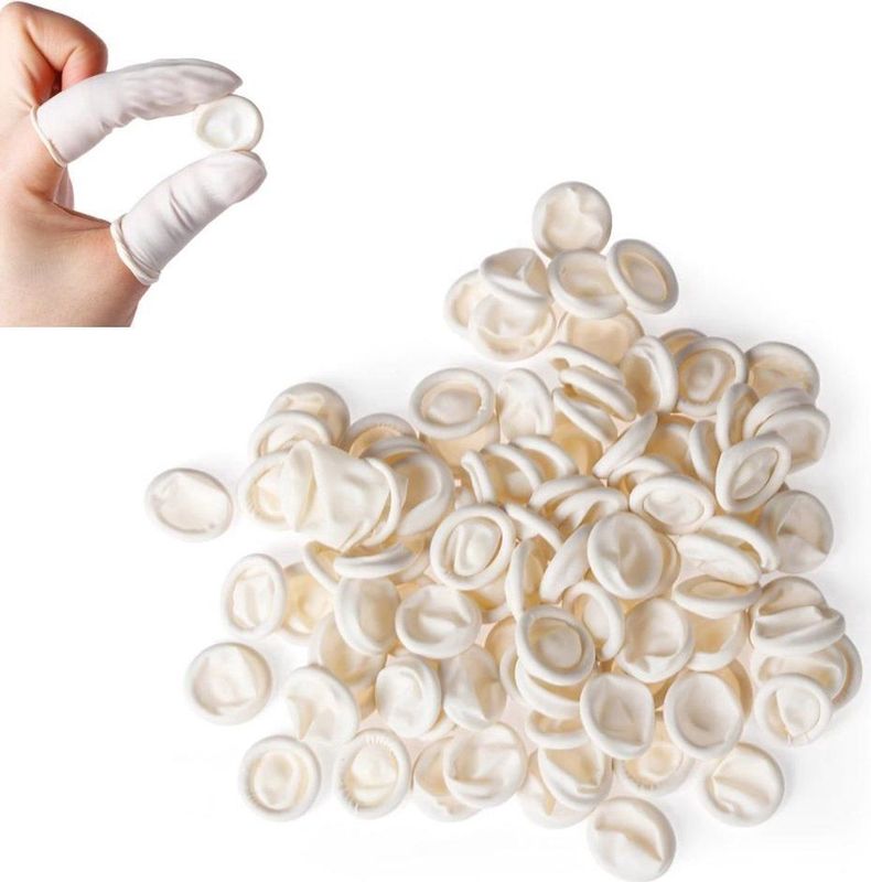 *** 25 x Latex Vingerbeschermer Finger Bob Wit - Vinger Condoom - Horeca - Electronica - Schoonheidsspecialist - Pedicure - van Heble® ***