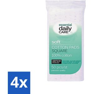 Sence - Vierkant - Wattenschijfjes - Zacht & Stevig - 50 Wattenschijfjes - Voordeelverpakking - 4 stuks