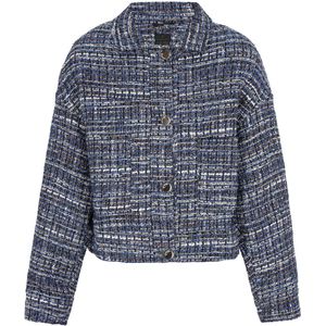 DreiMaster - Classic Collectie - Jas - Cropped - Boucle Stof - Gemêleerd Patroon
