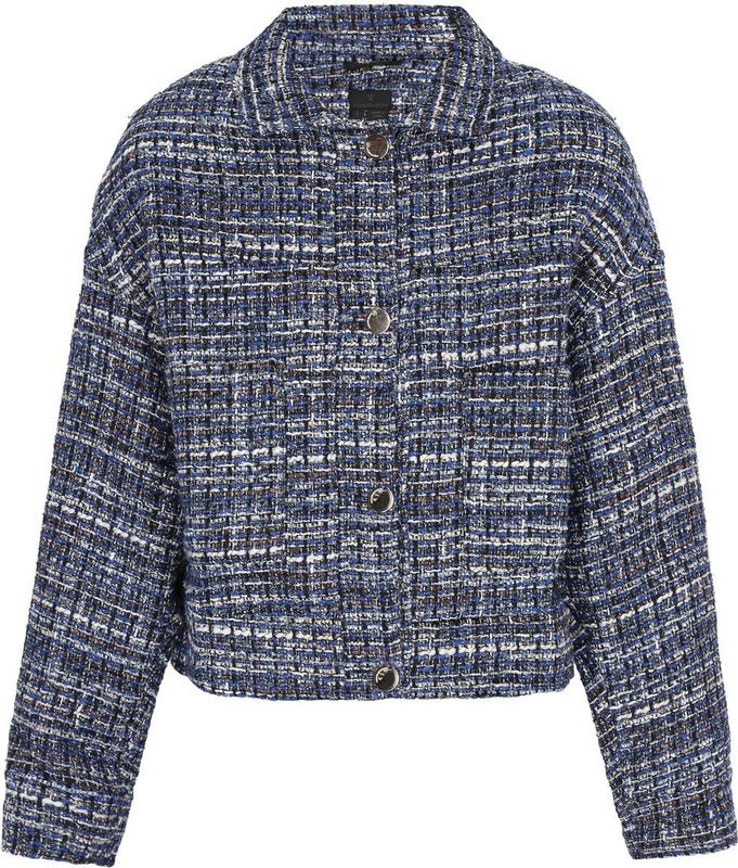 DreiMaster - Classic Collectie - Jas - Cropped - Boucle Stof - Gemêleerd Patroon