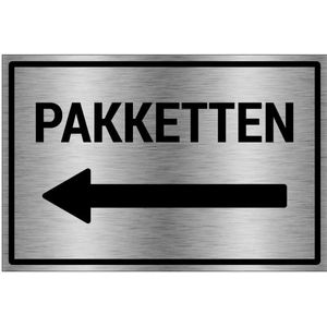 Pakketten links bord - brushed aluminium materiaal - grijs zwart - 45 x 30 cm