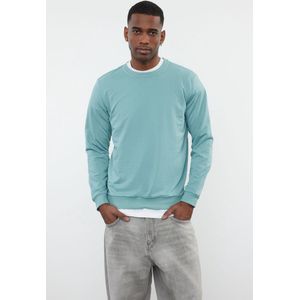 Trendyol TMNAW20SW0164 Volwassenen Mannen Sweatshirt single - Donkere munt - S