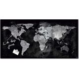 Sigel glasmagneetbord - Artverum - 91x46cm - zwart wereldkaart - SI-GL270