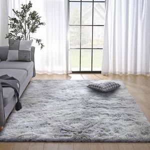 JGS® - Luxe Woonkamer Tapijt, Comfortabel en Antislip, in Stijlvol Grijs-Wit (140 x 200 cm)-