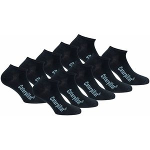 Caterpillar - Herensokken - Zwart - 10 Paar - Enkelhoogte - Katoen