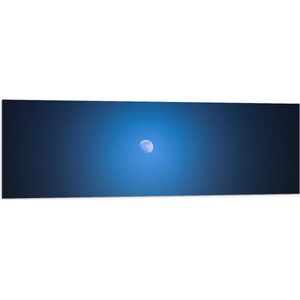 Vlag - Kleine Maan in Grote Donkerblauwe Lucht - 120x40 cm Foto op Polyester Vlag