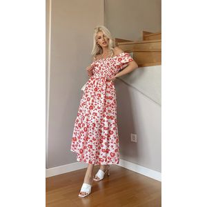 Witte zomerjurk met bloemen/SIRMAZA