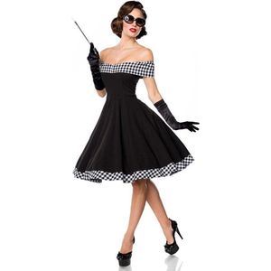 Belsira - Strapless Swing jurk - 3XL - Zwart/Wit