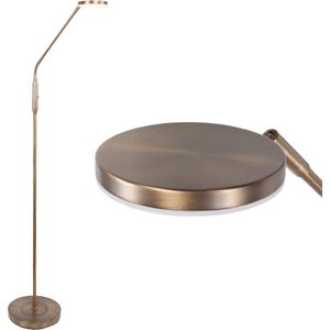 Staande leeslamp Palma | 1 lichts | brons / bruin | metaal | 140 cm hoog | Ø 23 cm voet | staande lamp / vloerlamp | modern design / kleur instelbaar 2200 | 3350 Kelvin