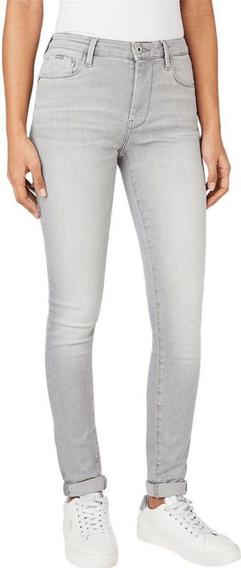 Pepe Jeans - Skinny Fit - Hoogzittende Jeans - Grijs