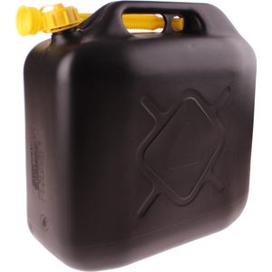 Dunlop Jerrycan 20 Liter - Benzine en Water - UN-Gecertificeerd voor Gevaarlijke Vloeistoffen - Incl. Trechter/Benzineslang - Zwart/Geel