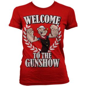 Popeye Dames Tshirt -XXL- Welcome To The Gunshow Rood