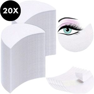 Ultiluxe® Oogschaduwstickers 20 stuks - Wit - Voor oogschaduw, mascara, eyeliner - Make-up stickers - Eye pads - Wimper sticker - Oog pads - Voor beauty tools - Makeup hack - Wimperextensions - Wimpers