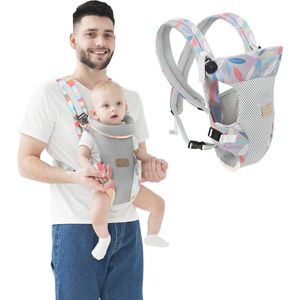 Babydrager van pasgeborenen tot peuters, ergonomische rugverstelling 4-in-1 babydrager, 3D-mesh infants Soft Child Carrier voor 3-36 maanden