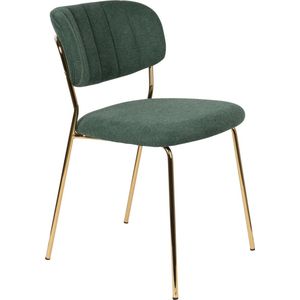 Feliz Lifestyle Jolien Eetkamerstoelen Goud/ Dondergroen - Set van 2