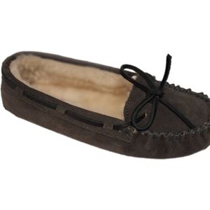MINNETONKA-MOCASSIN-GREY-SUEDE-GEVOERD-36