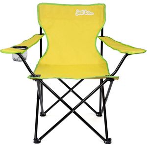 Campingstoel klapstoel met armleuning en bekerhouder in verschillende kleuren - geel/groen, ideaal voor camping en vissen. beach sling chair