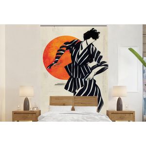 Vintage - Danser - Zon - Zwart - Wit - Behangpapier