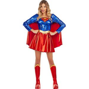 FUNIDELIA Supergirl kostuum voor vrouwen - Kara Zor-El - Maat: L - Rood
