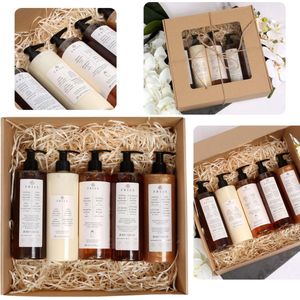 PRIJA Set cosmetica: haarshampoo, vloeibare zeep, vochtinbrengende crème, badschuim, douchegel 5x380ml