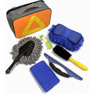 Auto reinigingsset - Autoverzorgingsset- Autowasset - Auto Was Set - Auto Poetspakket - Auto Washandschoen - 7-delige autoreinigingsset
