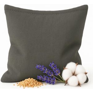 Herbruikbare warmtezak met lavendel - voor nek, rug en buik - 1 stuk - grijs - 22 cm x 22 cm