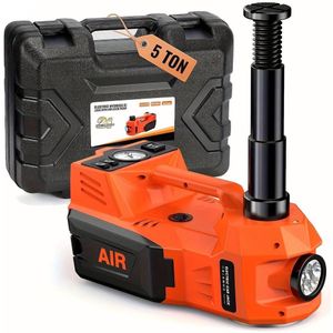 Hydraulische Krik – Elektrische Krik �– Auto Krik – 12V Krik – Bandenwispel Krik – 5 Ton Hefvermogen – Ingebouwde Luchtcompressor & LED Werklamp