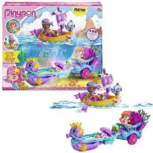 Pinypon Zeemeerminnen Rijtuig en Boot - Speelfigurenset