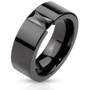 Ring Dames - Ringen Dames - Ringen Vrouwen - Ringen Mannen - Zwarte Ring - Ring - Tijdloos Zeshoekig Steentje - Tangle