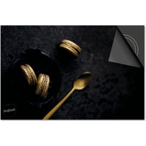 Inductie beschermer 78x52 - afdekplaat inductie mat - Dietrix Kookplaat beschermer - Base - Black en Gold - Macarons