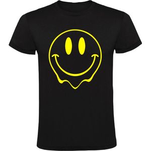 Smiley | Kinder T-shirt 152 | Zwart Geel | Glimlach | Lachen | Vrolijk | Gelukkig | Graffiti | Clown | LOL | Plezier | Emoticon