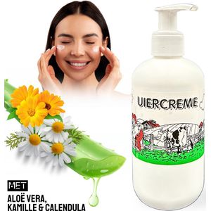 1 stuk - Huizing® Uiercrème Pompfles 250ML – uiercreme – uierzalf - uierzalf geparfumeerd – Aloë Vera & Kamille – huidverzorging – bodymilk – bodycreme – bodylotions - bodylotion dames – bodylotion – aftersun