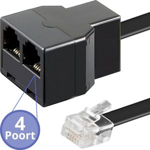 Twenty4seven® Passieve P1 Splitter - Geschikt voor HomeWizard & P1 Meter - RJ11(v) & 2x RJ11(v) - Wifi Verbruiksmeter Dongle - Laadpaal en Energiemeter - 4 Poort