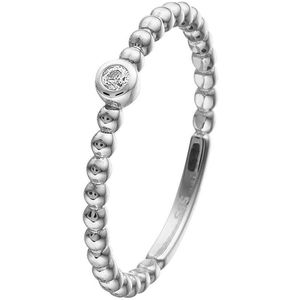 Witgouden damesring - 14 karaat - zirkonia - uitverkoop Juwelier Verlinden St. Hubert - van €199,= voor €139,=
