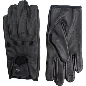Zwart Leren Handschoenen - Autohandschoenen- 100% Lamsleder - Exclusieve Autohandschoenen - Race Handschoenen - Maat L