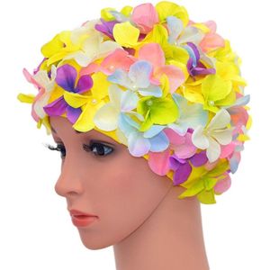 Multicolor - Petal Fashion Dames Badmuts - Comfortabele Handgenaaide Badmuts - 3D Bloemen Badmuts - Dames Badmuts - Badmuts - Comfortabel om te dragen
