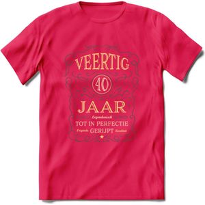 40 Jaar Legendarisch Gerijpt T-Shirt | Grijs - Ivoor | Grappig Verjaardag Cadeau | Dames - Heren | - Roze - S