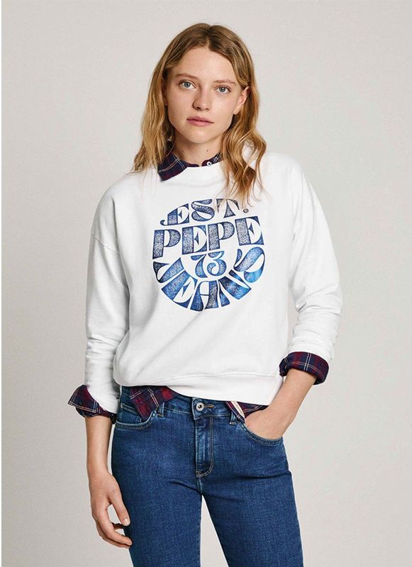 Pepe Jeans Sabina Sweatshirt Wit L Vrouw